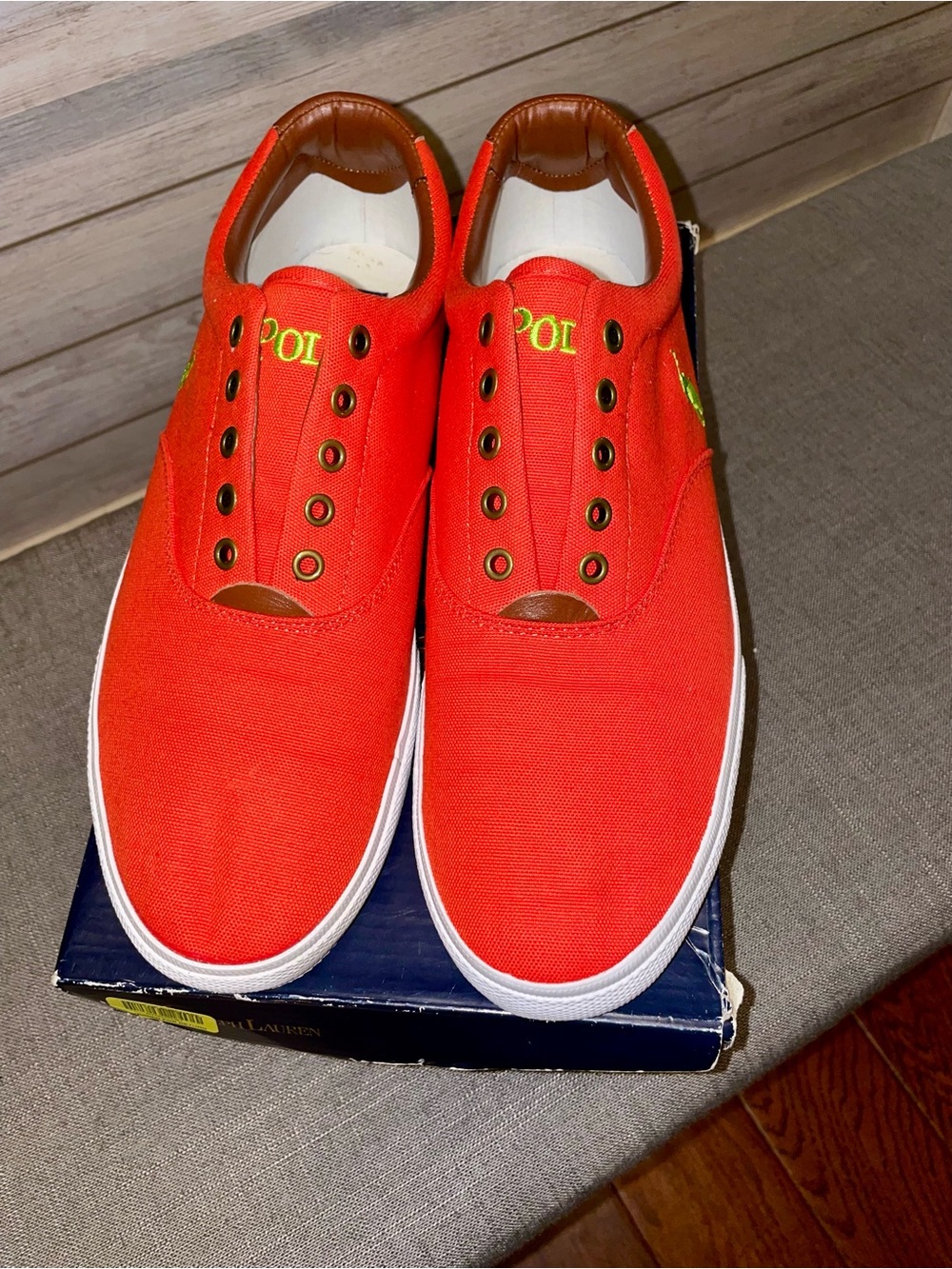 Men’s Polo by Ralph Lauren Men’s Red Canvas Slip-On Sneakers